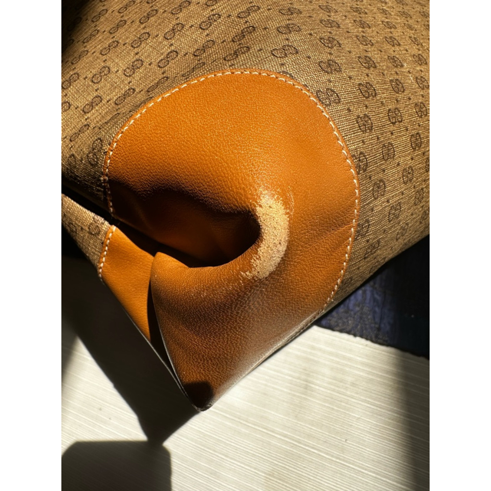 Gucci Tan Leather and Coated Canvas Sherry Line Micro GG Large Tote Bag - Picture 9 of 13